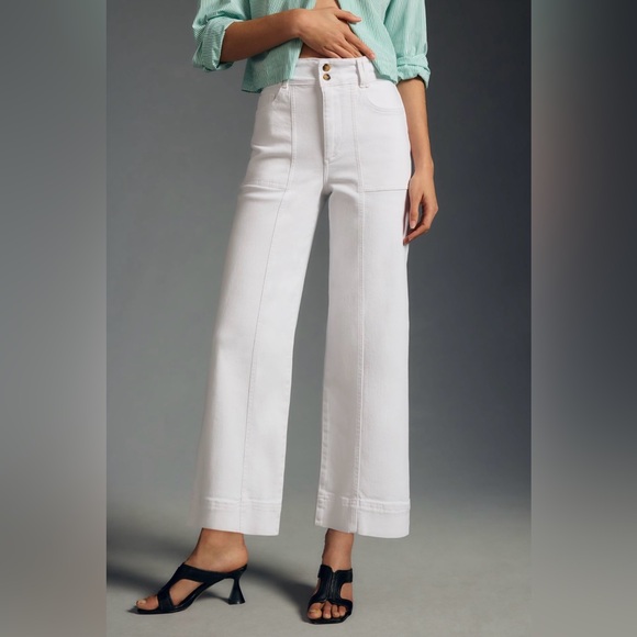 Anthropologie Pilcro The Skipper Seamed High-Rise Cropped Wide-Leg Jeans